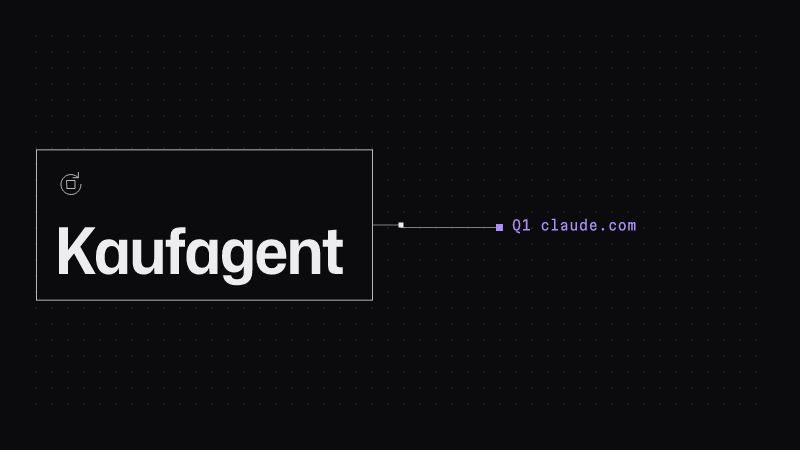 Beleggraph: Kaufagent (Agenten & Automatisierung), verbunden mit 1 Quelle: claude.com